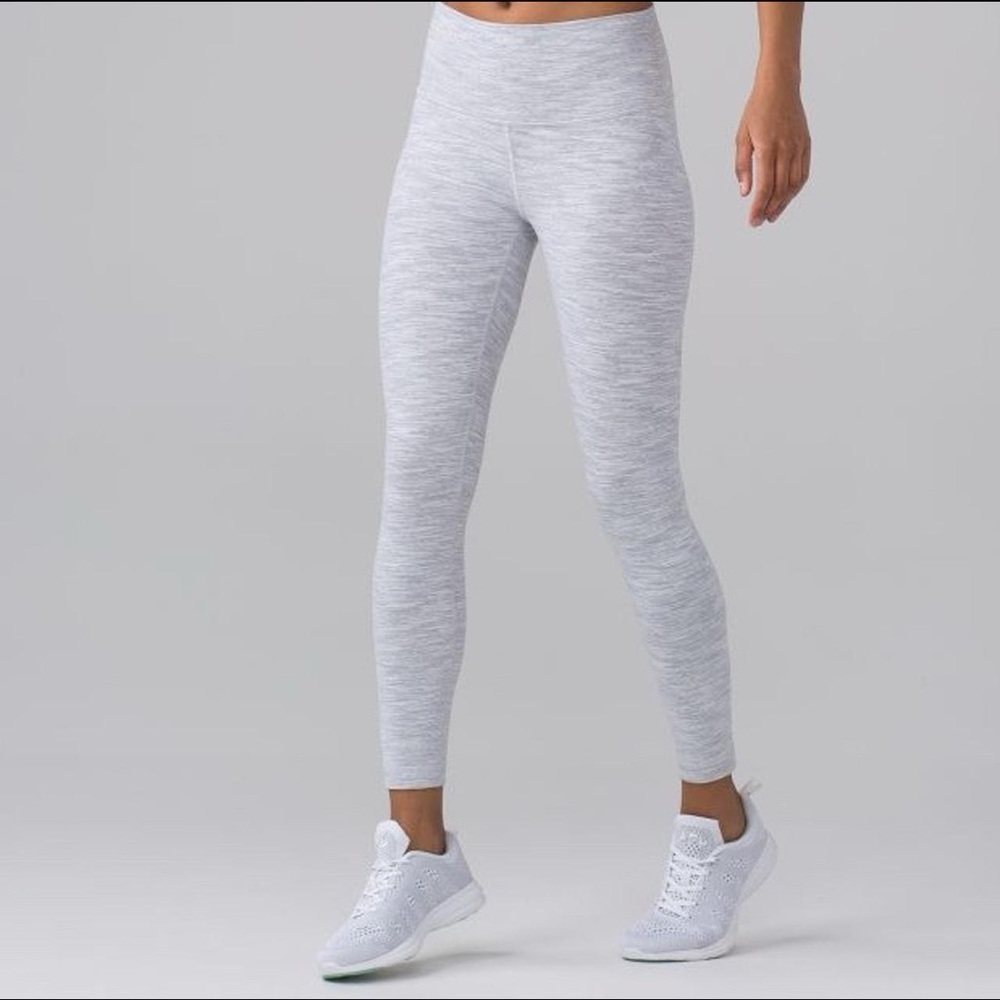 Lululemon Wonder Under White Heather Leggings High Waisted 28” (open to offers)
